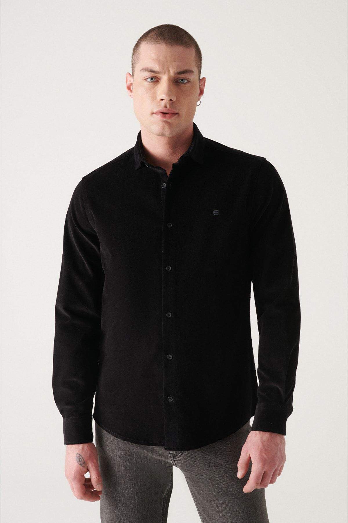 mens-black-velvet-shirt-a22y2050