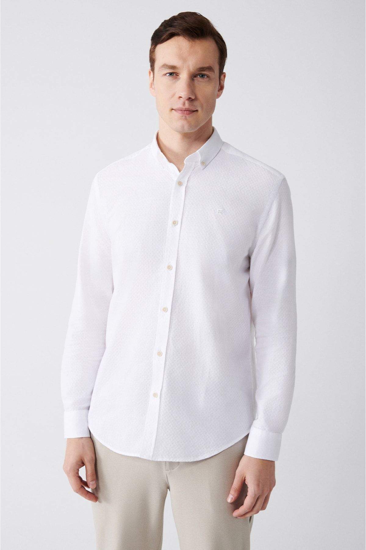 white-100-cotton-buttoned-collar-regular-fit-shirt