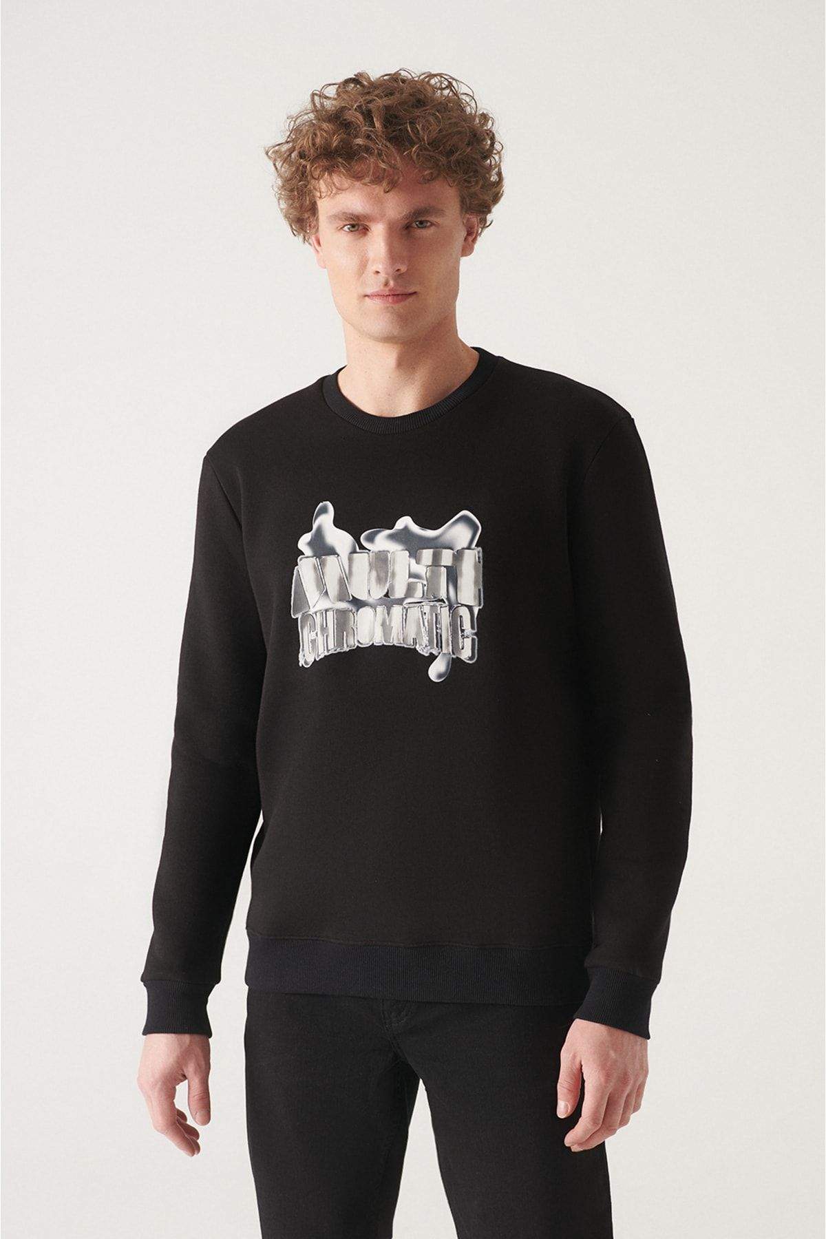 mens-black-crew-neck-3-thread-polar-hologram-printed-sweatshirt-a22y1243