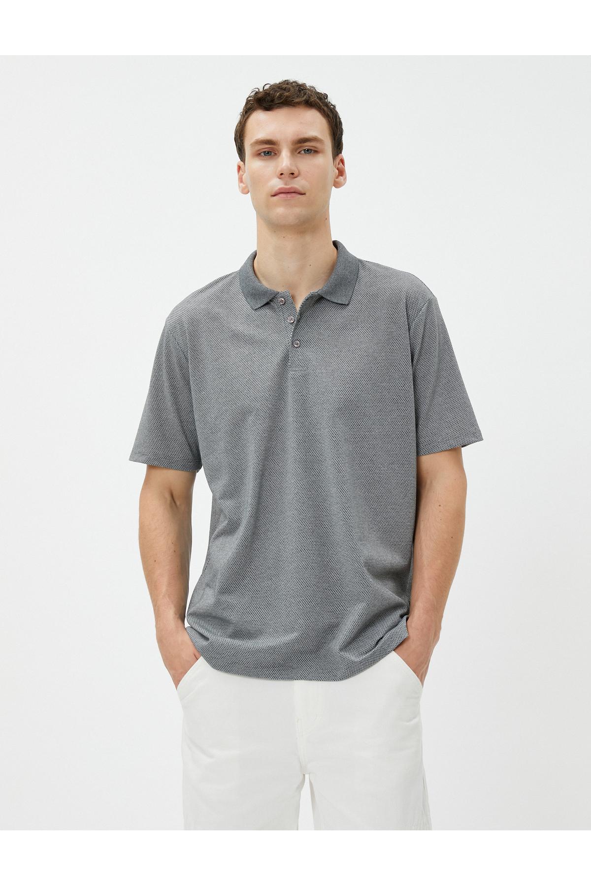 تیشرت یقه پولو پایه آستین کوتاه دکمه دار