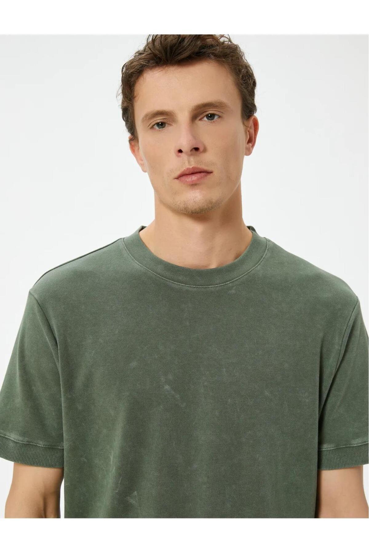 آستین کوتاه تیشرت یقه خدمه قابل شستشو