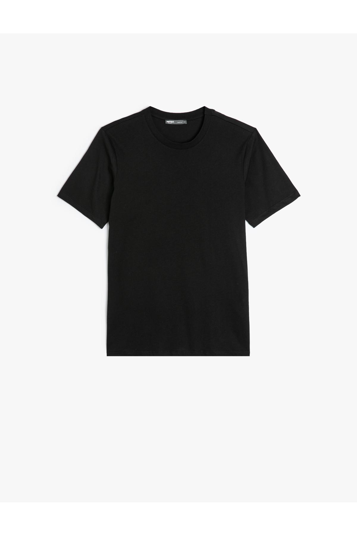 تیشرت پایه اسلیم فیت یقه خدمه آستین کوتاه