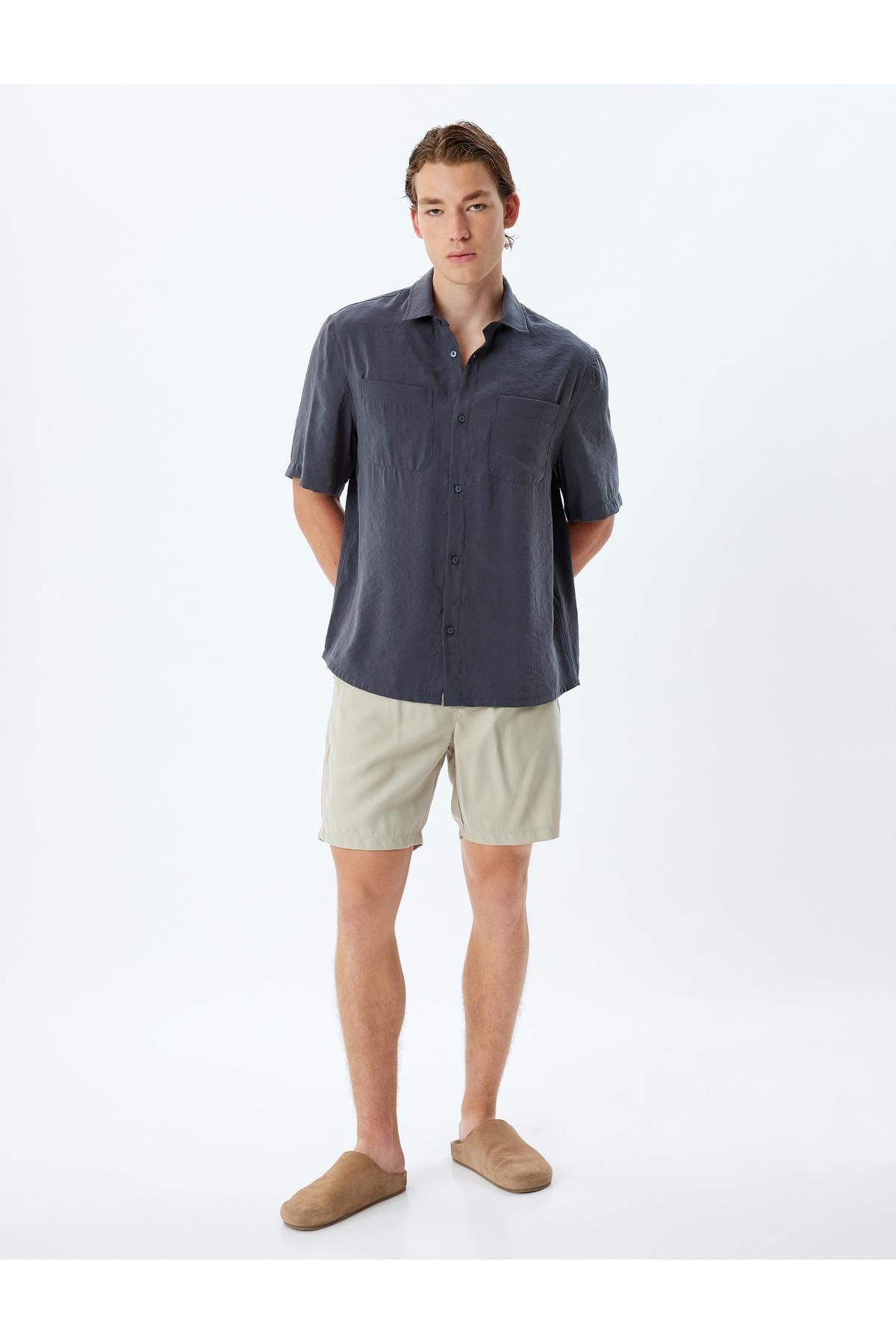 پیراهن پایه آستین کوتاه جیبی