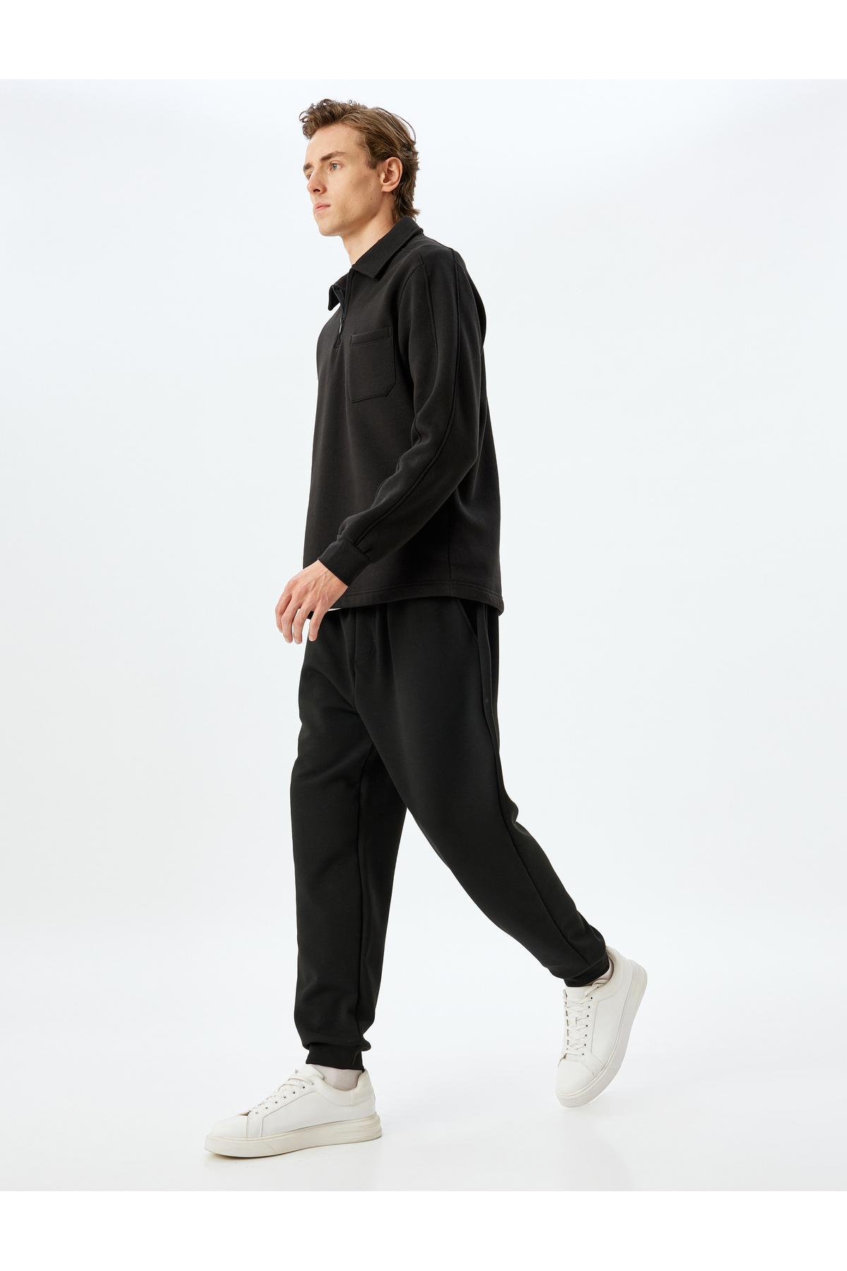 شلوار ورزشی ترکیبی ویسکوز با جزئیات جیب الاستیک دور کمر توری