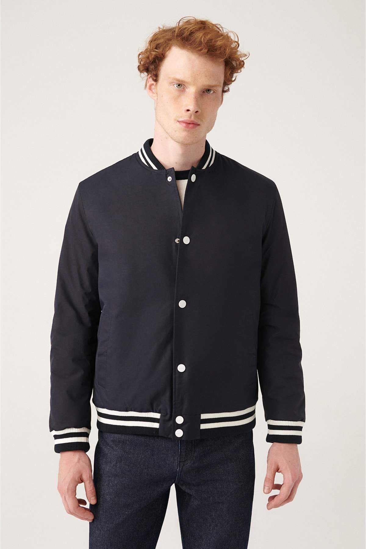 navy-blue-fibrous-quilted-ribbed-snap-fastened-water-repellent-standard-fit-coat